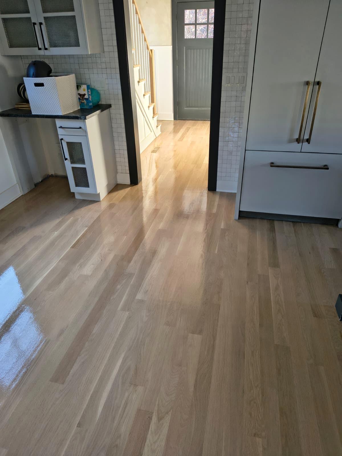 Light natural hardwood finish
